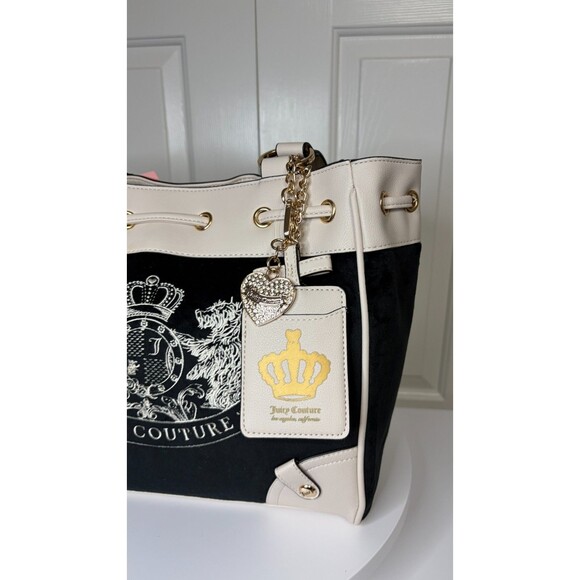 Juicy Couture Classic Scottie Dogs Tote Bag Liquorice/Crystal HTF Viral - Picture 12 of 16